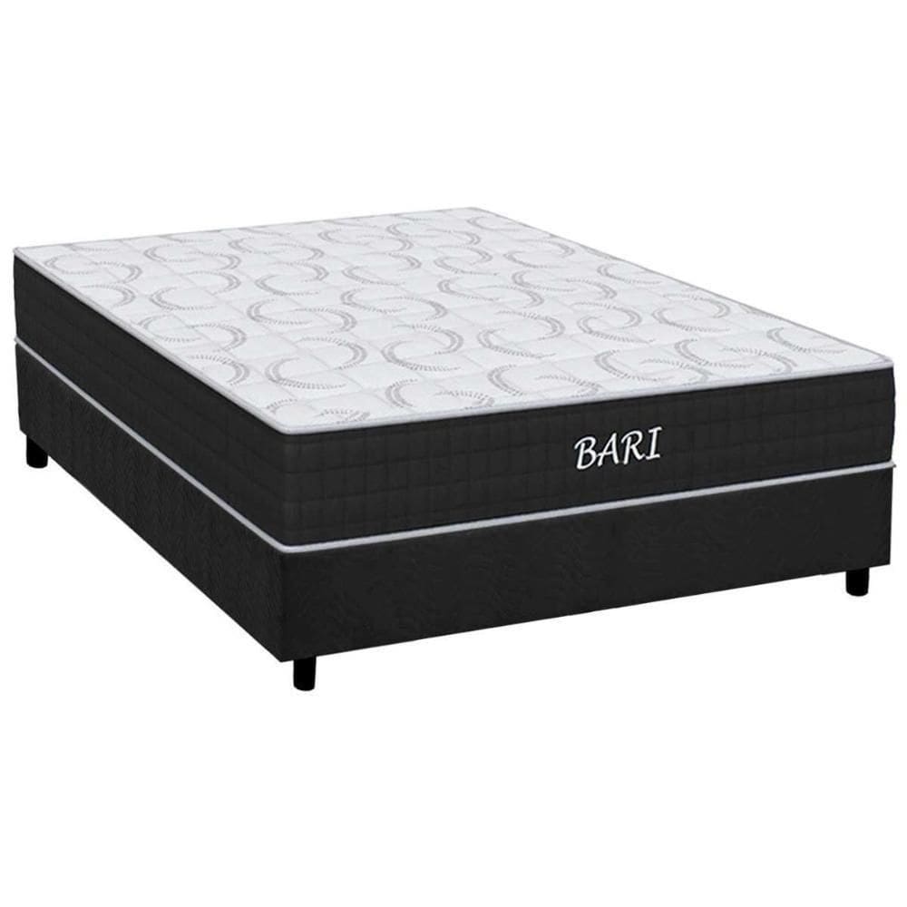 Cama Box Casal: Colchão Espuma Orthoflex D45 Bari + Base Crc Suede Gray(138X188)