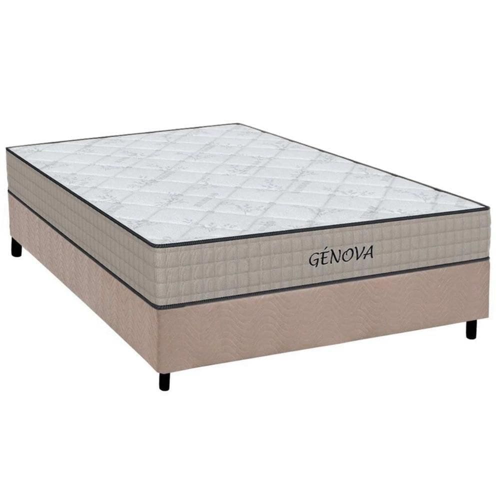 Cama Box Casal: Colchão Espuma Orthoflex D45 Genova + Base Crc Suede Clean(138X188)