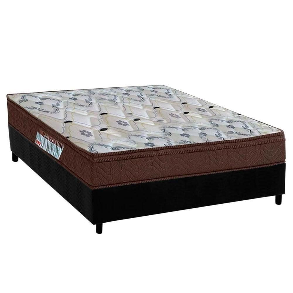 Cama Box Viúva: Colchão Espuma D45 Ortobom /Ep Fort Tech Iso 150 Mega Firme + Base Black(128X188)