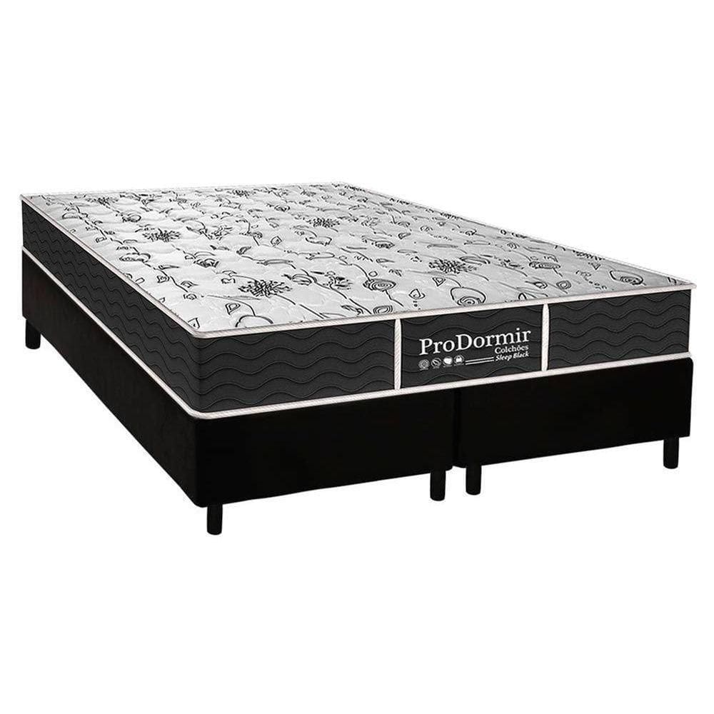 Cama Box Queen: Colchão Molas Probel Prolastic Sleep + Base Crc Courano Black(158X198)