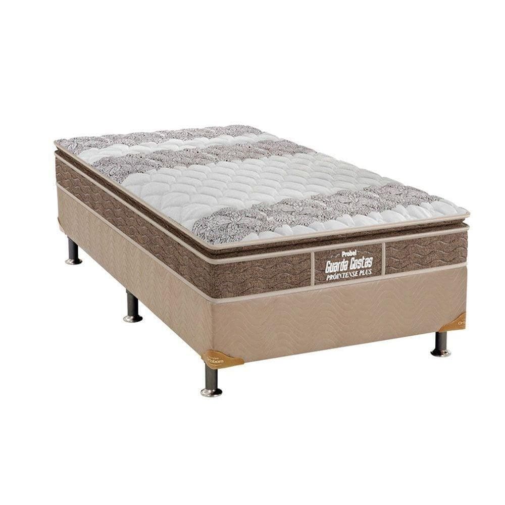 Cama Box Solteiro: Colchão Espuma Probel D33/Ep Plus + Base Clean(88X188)