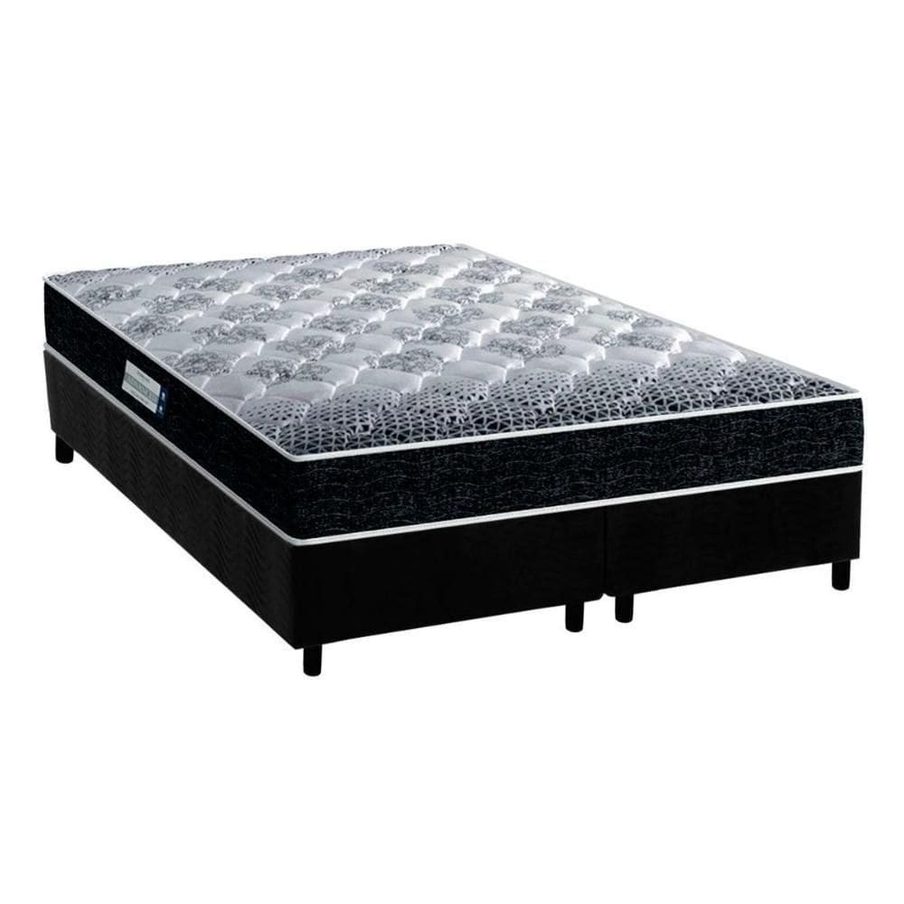 Cama Box King: Colchão Espuma Probel D33/Ep Advanced Tech1500 + Base Crc Suede Black(193X203)