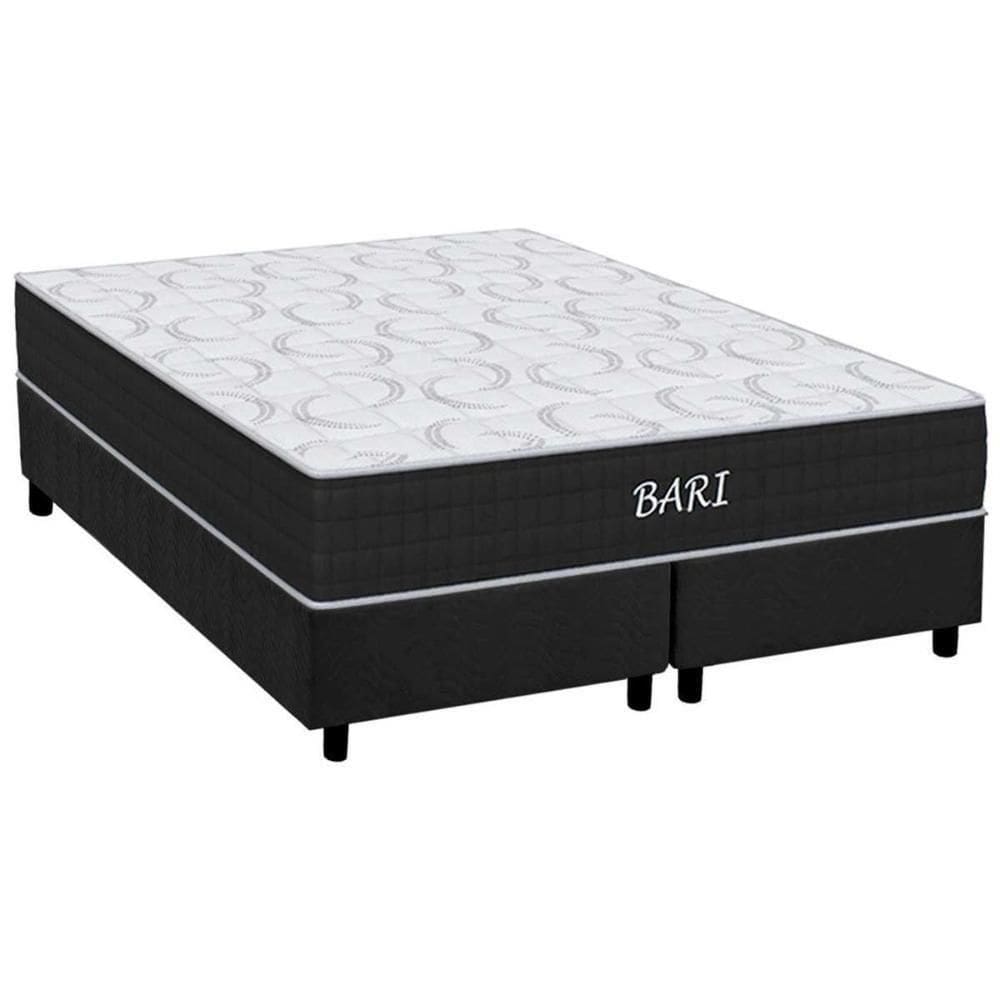 Cama Box Queen: Colchão Espuma Orthoflex D45 Bari + Base Crc Suede Gray(158X198)