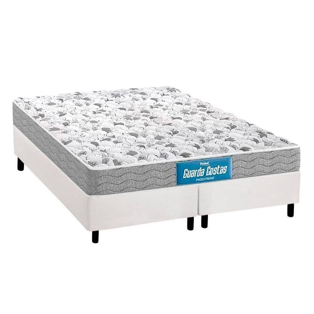 Cama Box Queen: Colchão Espuma Probel D45/Ep Próextreme Double Face + Base White(158X198)