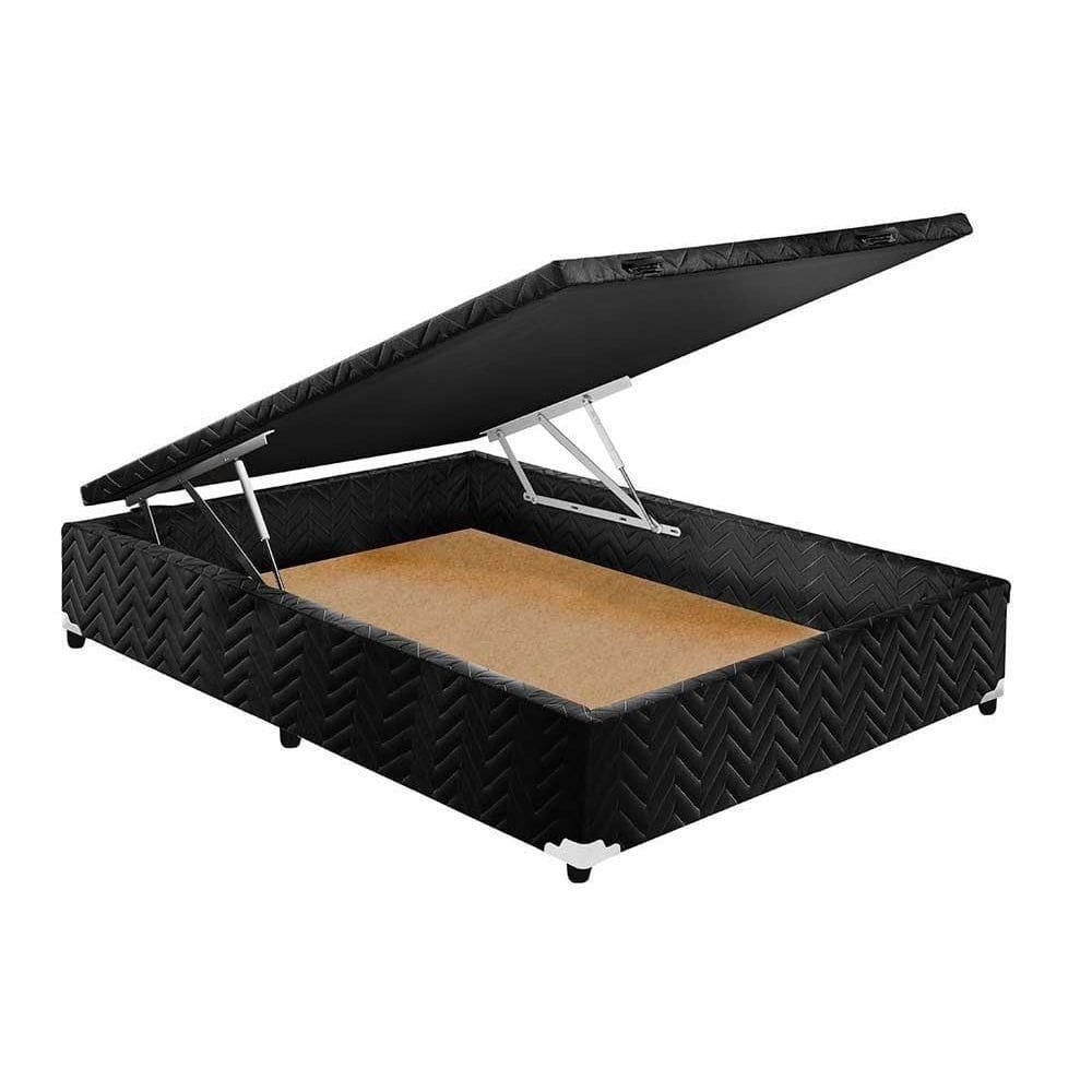 Cama Box Baú Universal Casal Tecido Black (138x188x36) - Paropas