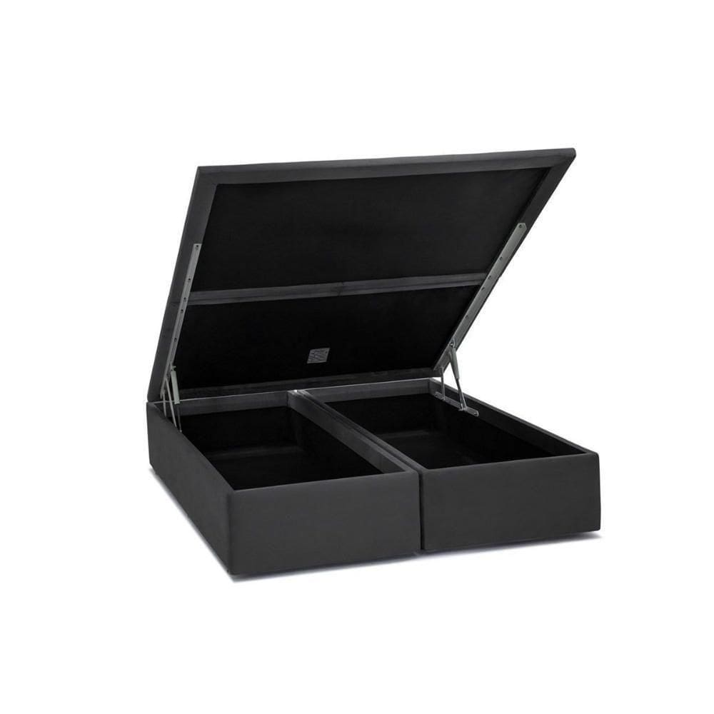 Cama Box Baú Universal Queen Suede Gray (158x198x35) - Ortobom