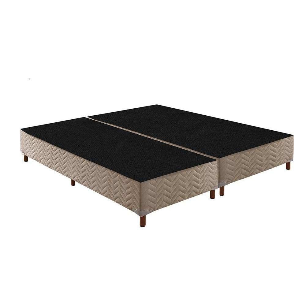 Cama Box Base King Sommier Rústico Bordado Clean (193x203x30) - Paropas