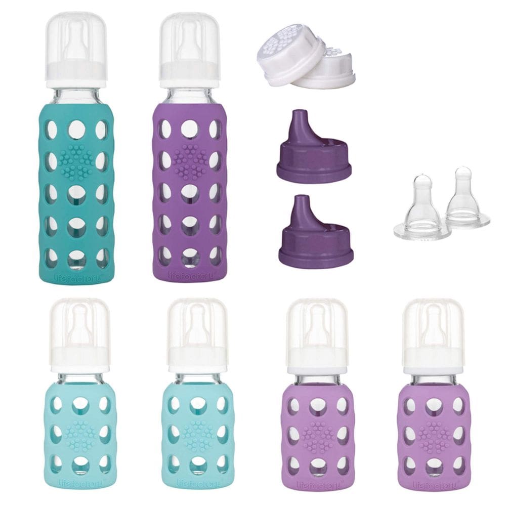 Conjunto de mamadeiras Lifefactory 6 garrafas de 473 ml com tampas de 12 peças