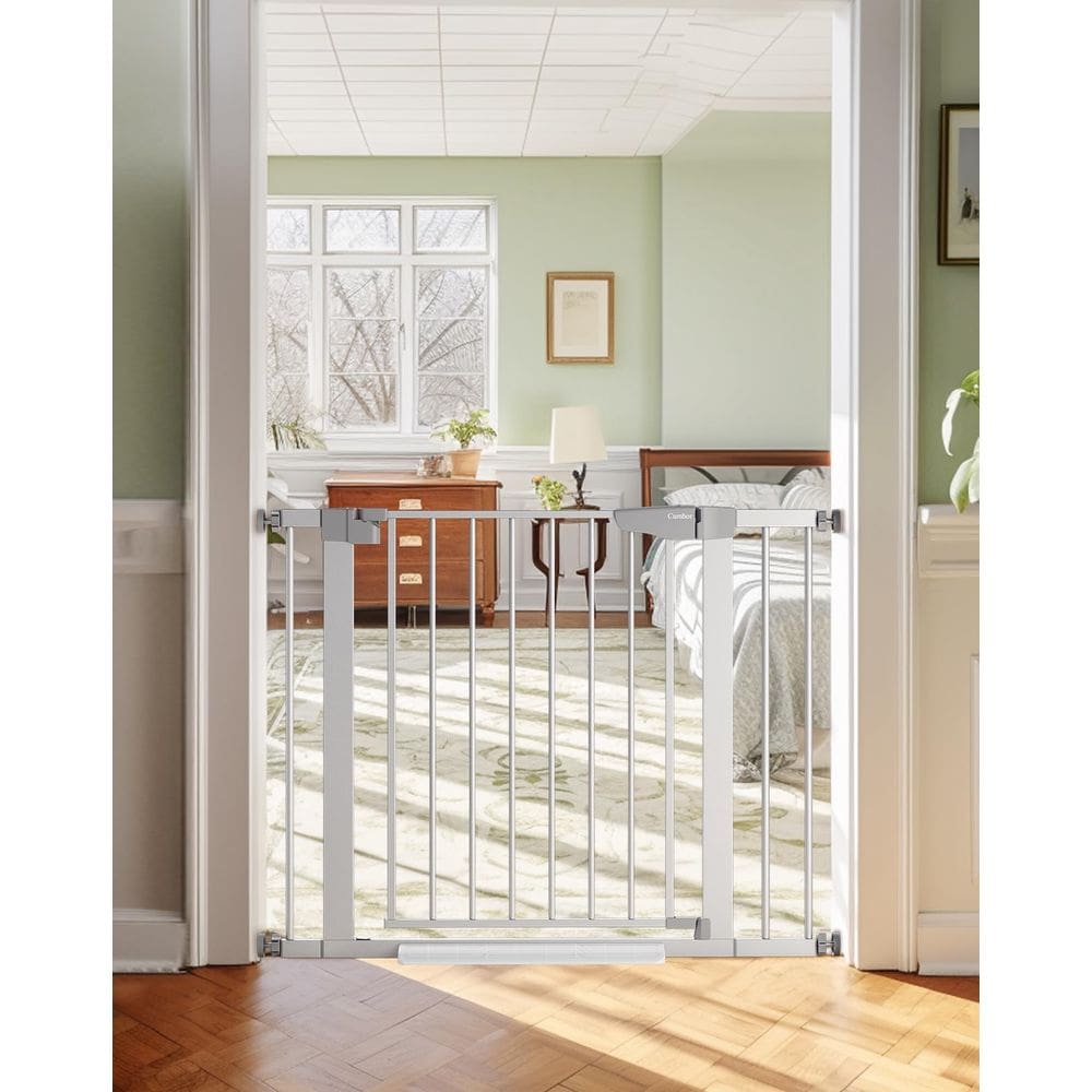 Baby Gate Cumbor 75,2-103,1 cm para escadas com porta fácil de passar