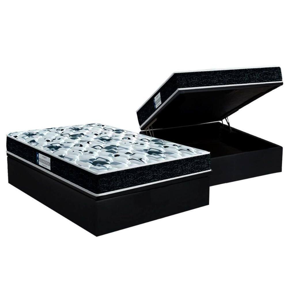 Cama Box Baú Casal: Colchão Probel D28 / Ep Prodormir Tech1000 + Base Black(138X188)