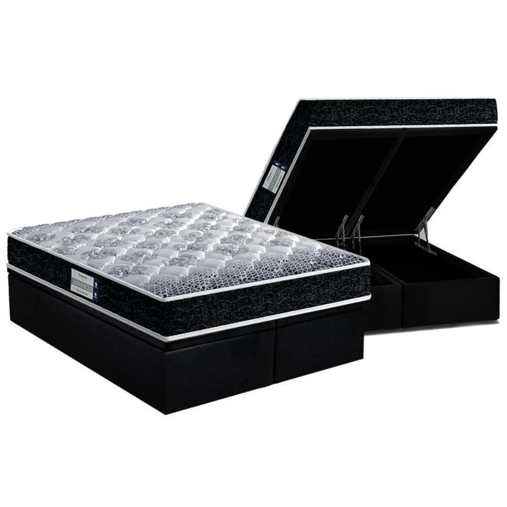 Cama Box Baú Colchão Espuma Probel Firmepedic Prodormir Advanced Tech Double FaceBase Suede Black
