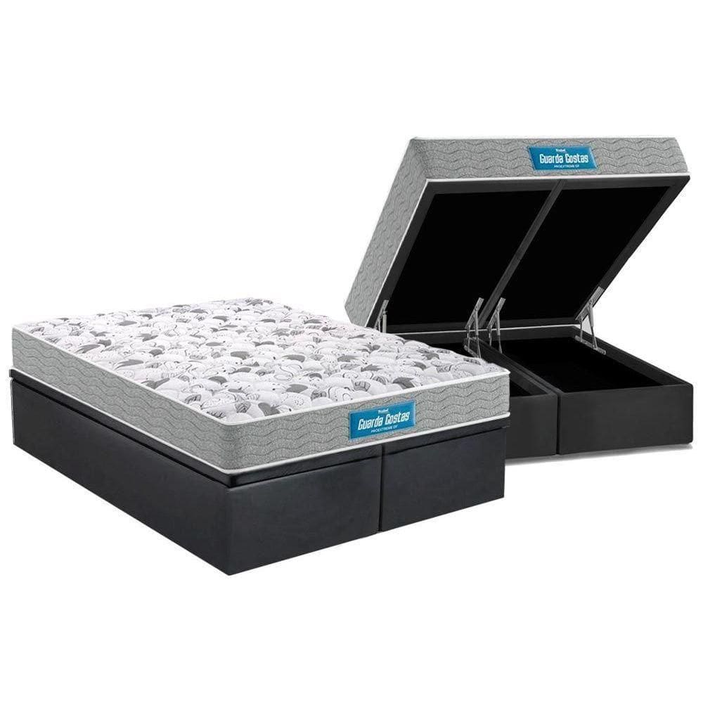 Cama Box Baú King: Colchão Espuma Probel D45 / Ep+ Base Gray(193X203)