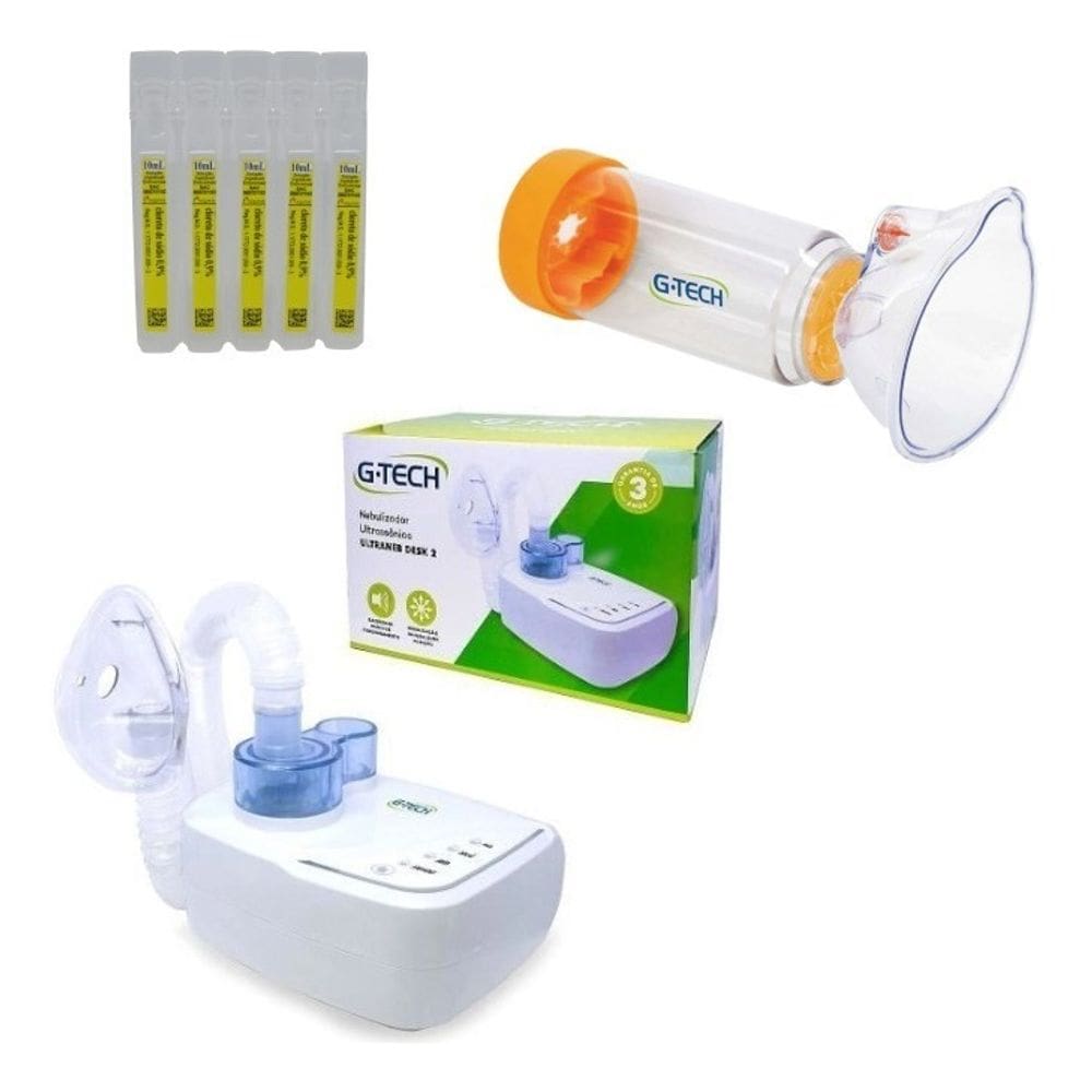 Espaçador + Inalador Nebulizador + Soro 50 Ml G-tech