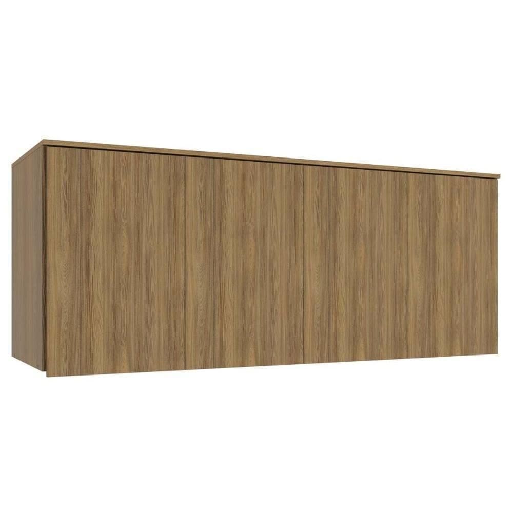 Módulo De Quarto Casal Armário Ponte Aéreo Queen Adapt N543 C- 4 Portas - Nogueira - Kappesberg