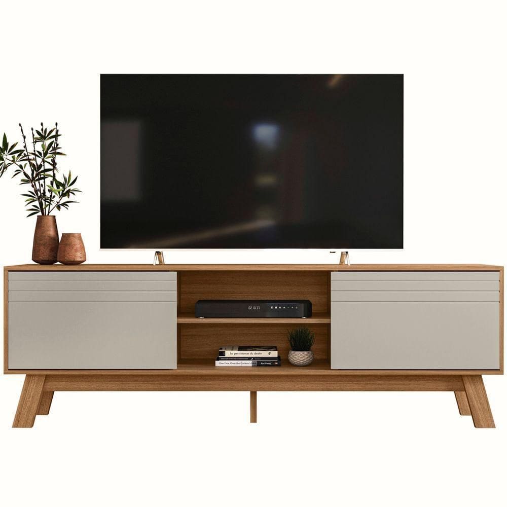 Rack Bancada Para Tvs Ate 70 Dubai Nature Off White Plla