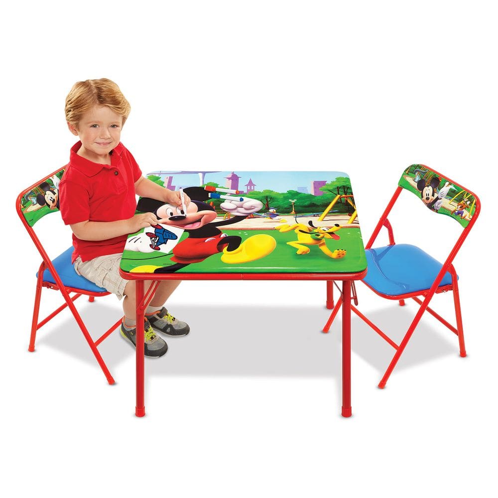 Conjunto de móveis de mesa e cadeiras Mickey Mouse para crianças