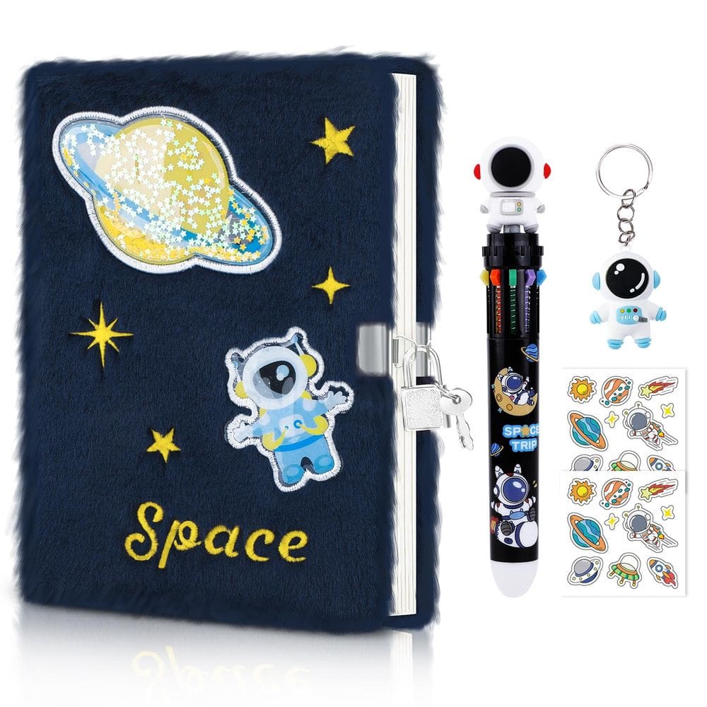 Diário homicozy Outer Space com fechadura e chaves para crianças a partir de 6 anos