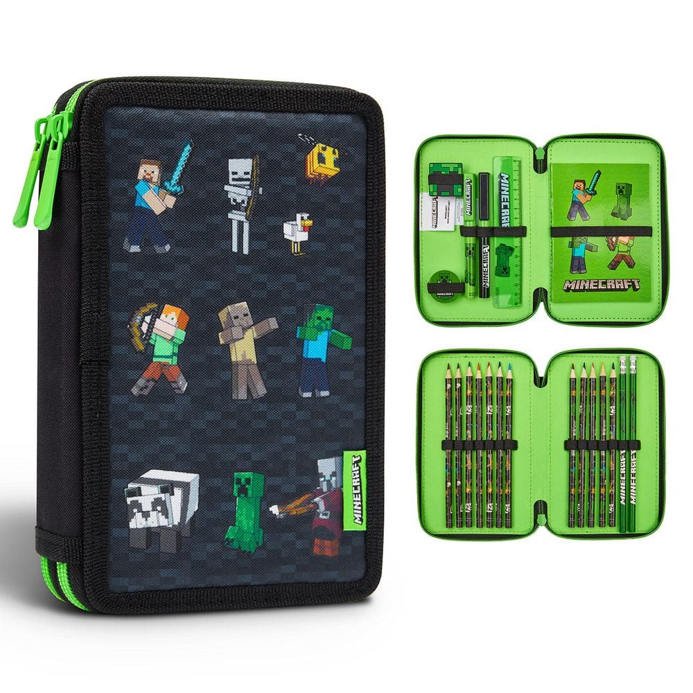 Estojo para lápis Minecraft Children com material escolar de papelaria