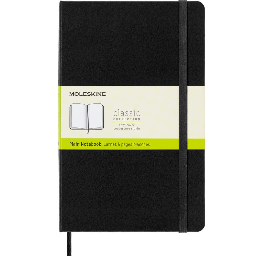 Caderno Moleskine Classic, capa dura, grande, preto, 240 páginas