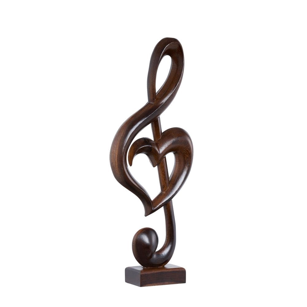 Escultura Handicraftviet Wooden Music Note Black Home Decor
