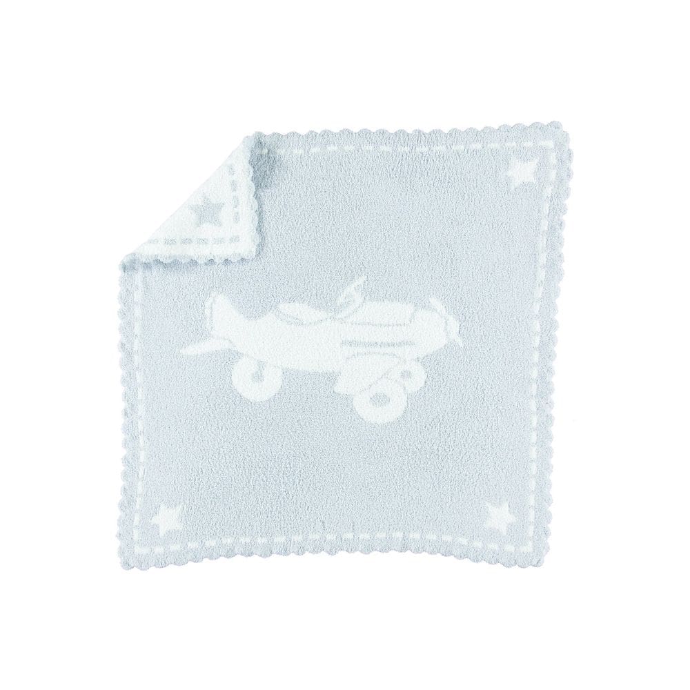 Cobertor de recepção para bebês Barefoot Dreams CozyChic Blue & White