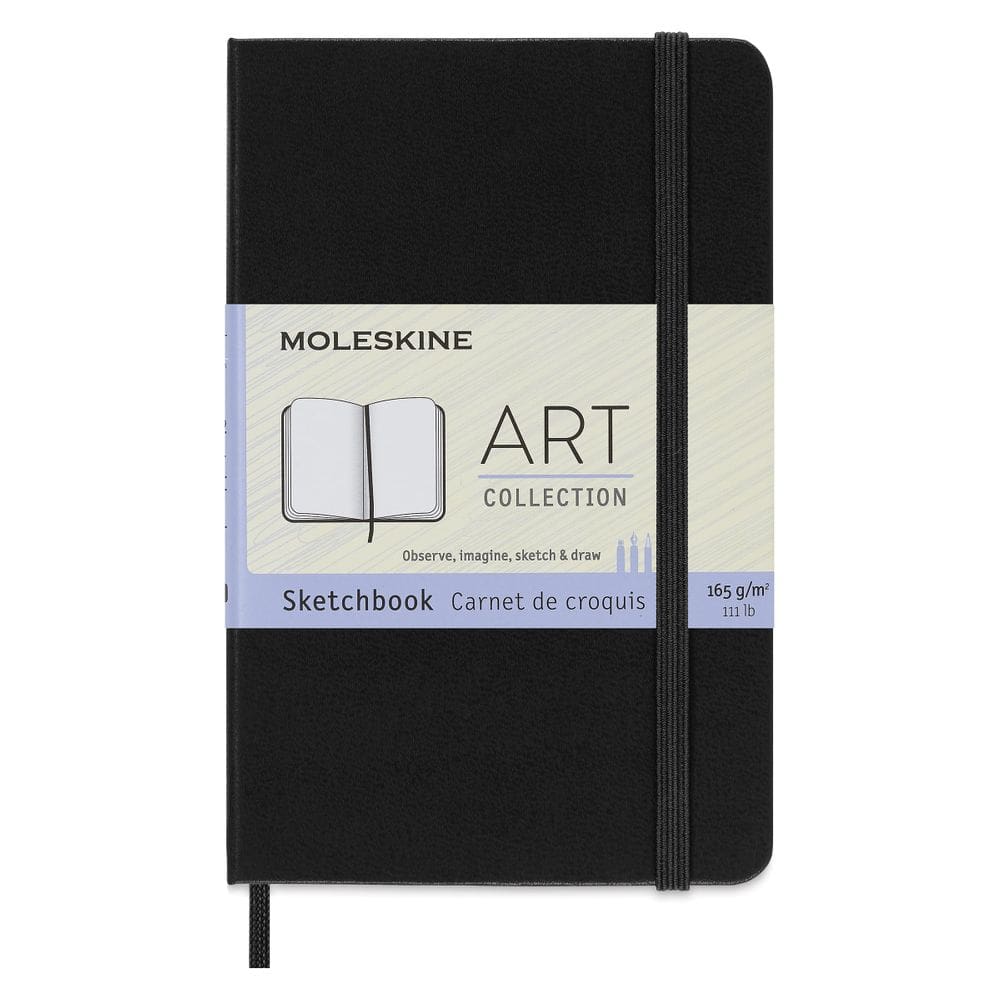 Caderno de esboços Moleskine Art, capa dura, bolso, preto, 80 páginas