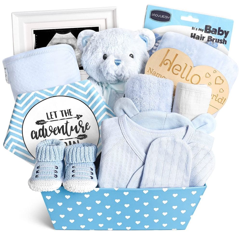 Conjunto de presentes Iaovueby Baby Boy Bear Toys Rattle Blanket Shoes 0+M