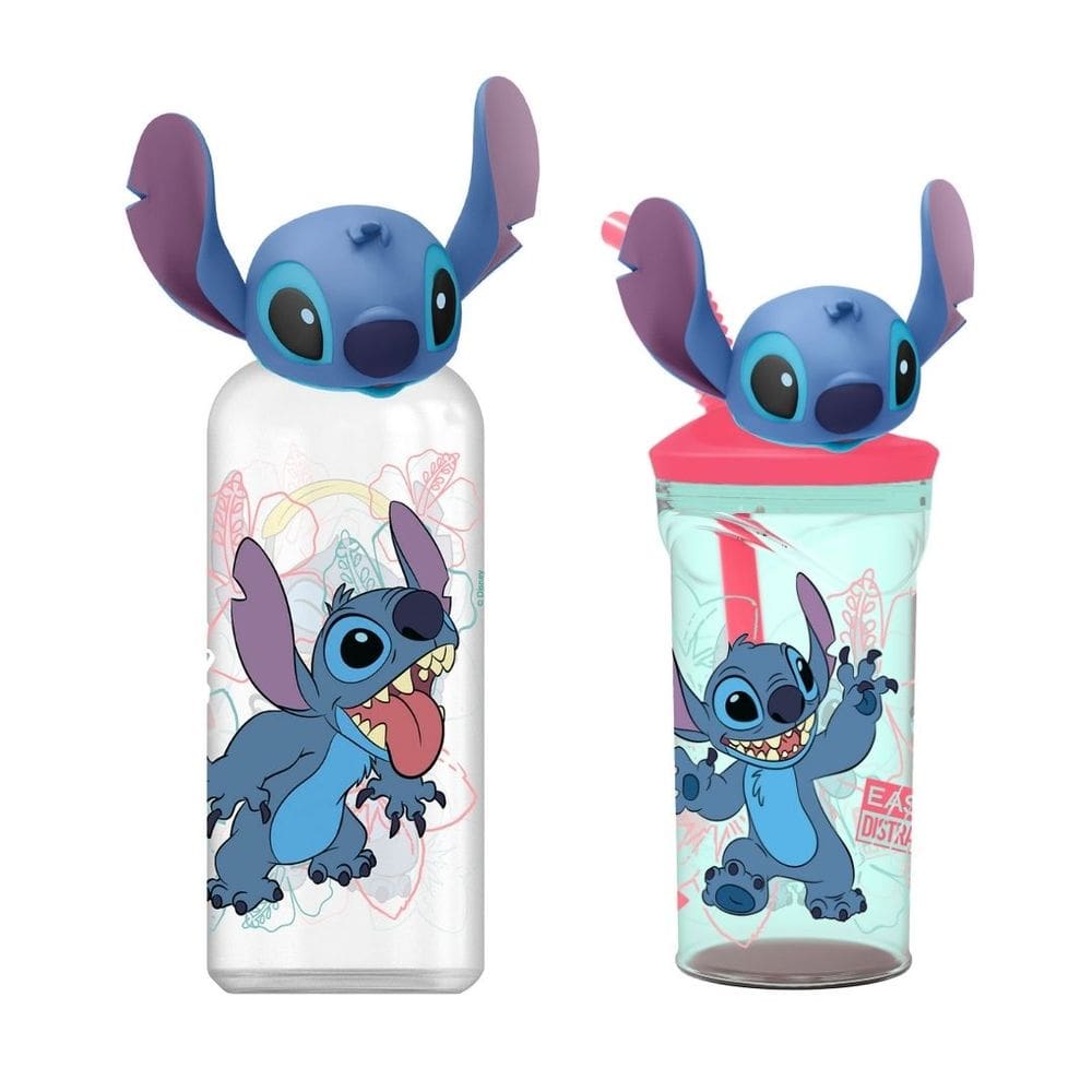 Jogo Copo e Garrafa Stitch Disney 3D Látex Premium - Tuut