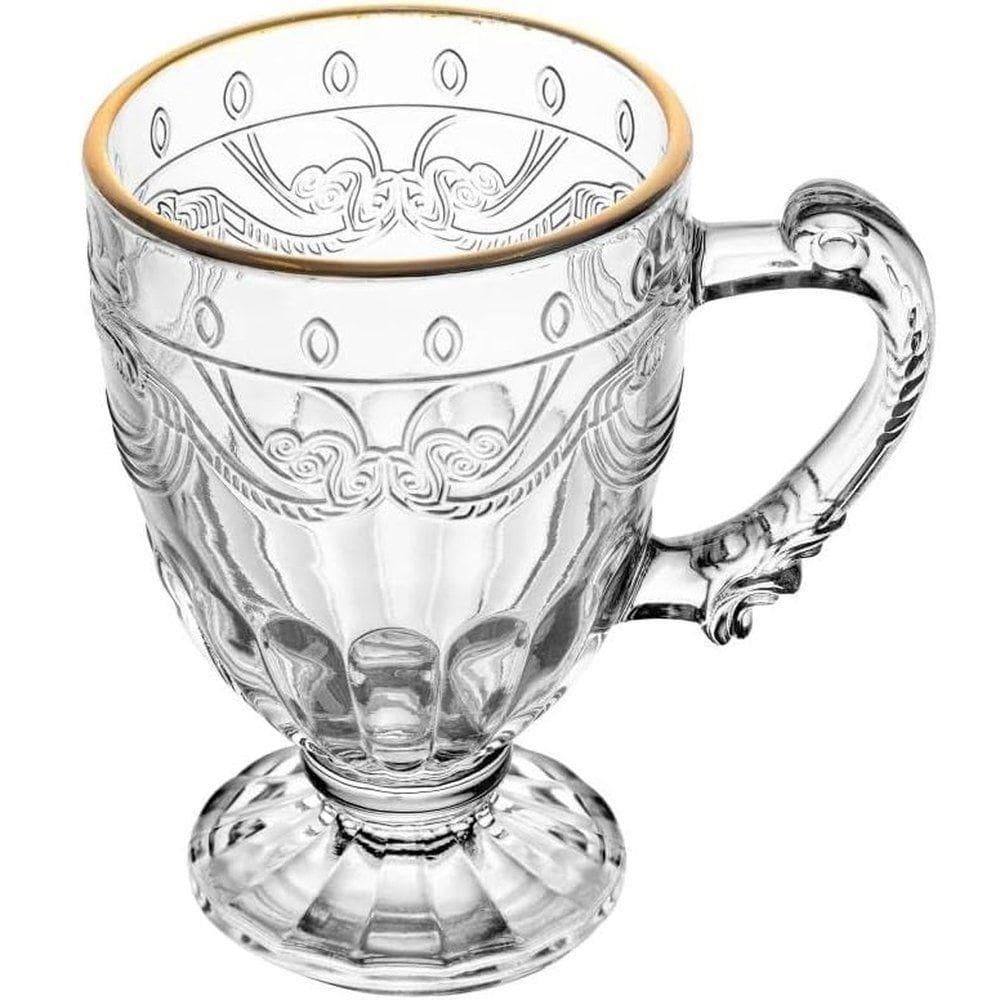 Caneca Cristal Ecológico C/fio Ouro Imperial 190ml - Lyor