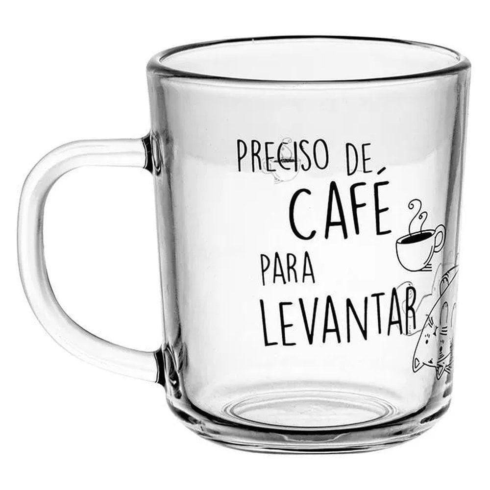 Jogo De Canecas 2 Peças 220ml Cafe Para Levantar