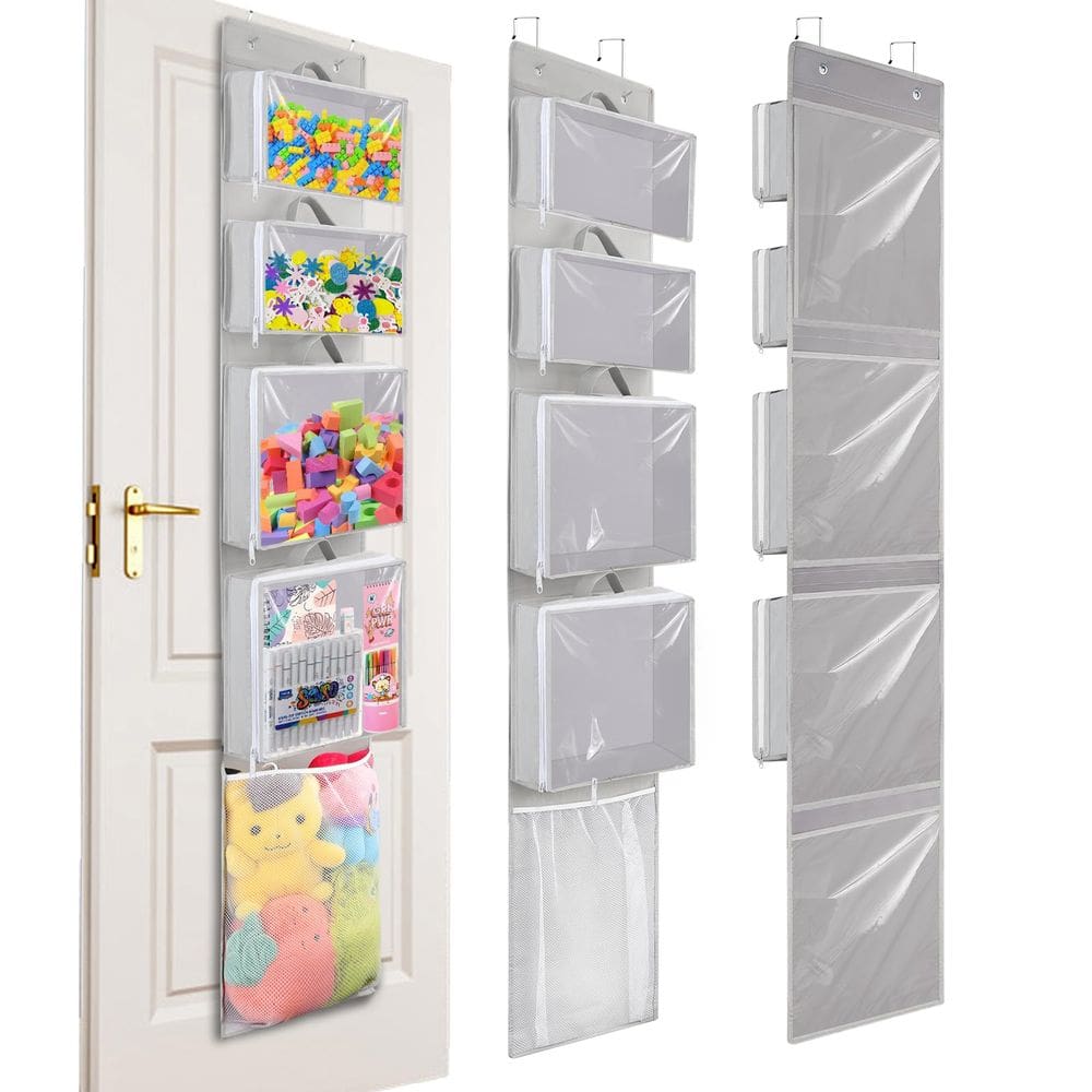 Organizador de suspensão de portas Woodoulogy com 4 bolsos para brinquedos infantis