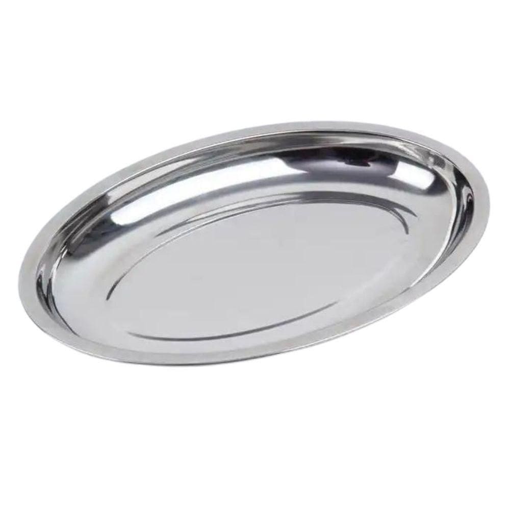 Kit 10 Travessa Oval Inox Funda 21cm Porções Arroz Feijão