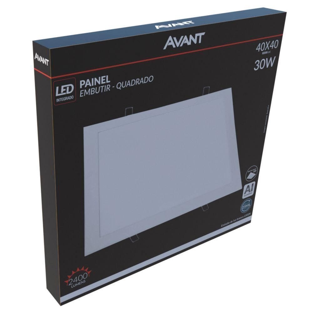 Painel Led 30w Embutir Branco 6500k