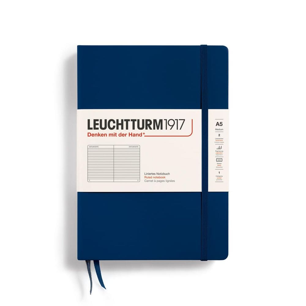 Caderno LEUCHTTURM1917 Capa dura média A5 251 páginas azul marinho