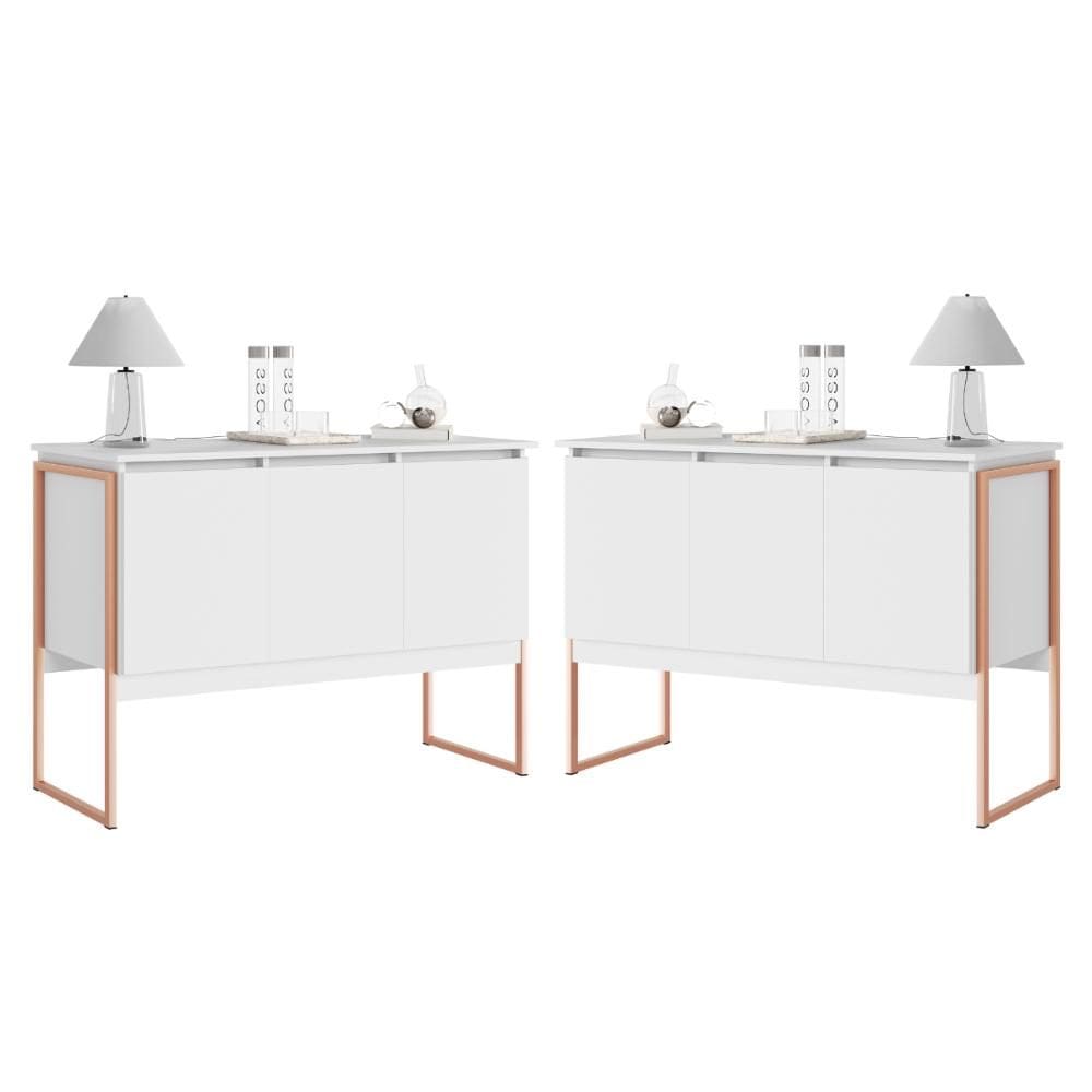 Jogo de Buffets Modernos Verona Branco Cobre