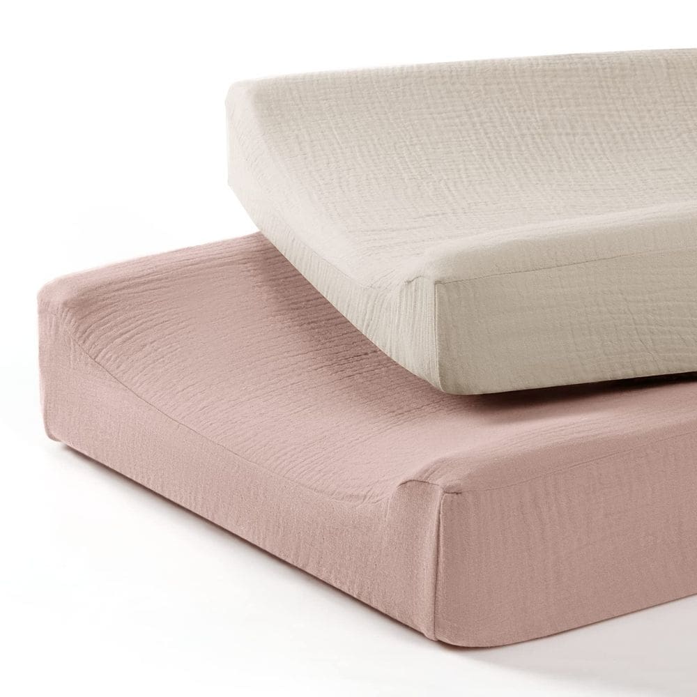 Capa de troca de fraldas de musselina lulumoon, almofada de mesa para meninas e meninos