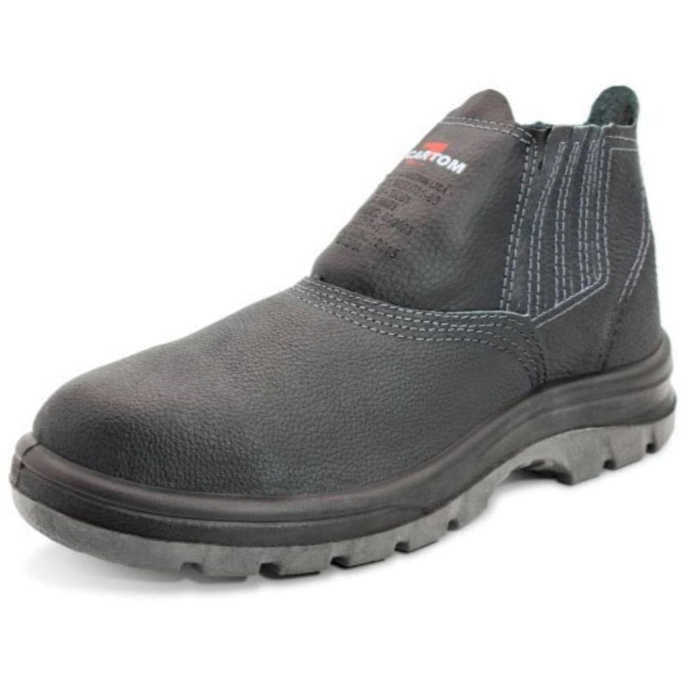 Botina De Segurança Biqueira de PVC Cartom Flex EPI CA15081 Couro026PVC-Preto