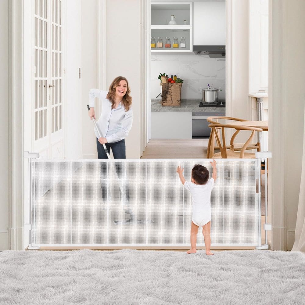 Baby Gate Floisdace retrátil extra largo 120 cm de altura 84 cm