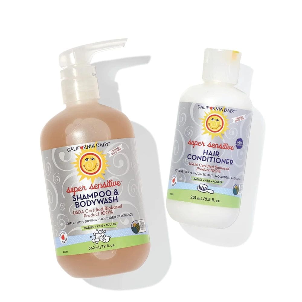 Shampoo e sabonete corporal + Condicionador de cabelo California Baby