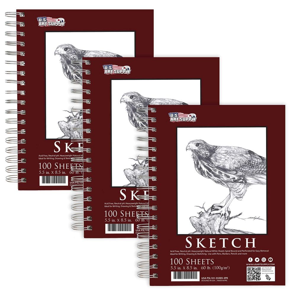 Sketch Book Pad U.S. Art Supply 14 x 21,6 cm Pacote com 3.100 folhas