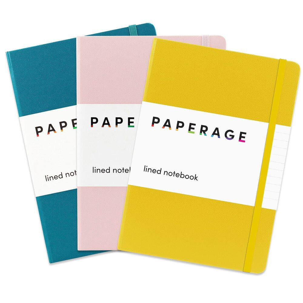 Caderno de jornal, forrado com papel, 160 páginas, 100 g/m2, pacote com 3