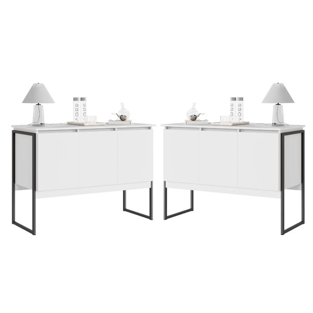 Jogo de Buffets Modernos Verona Branco Preto