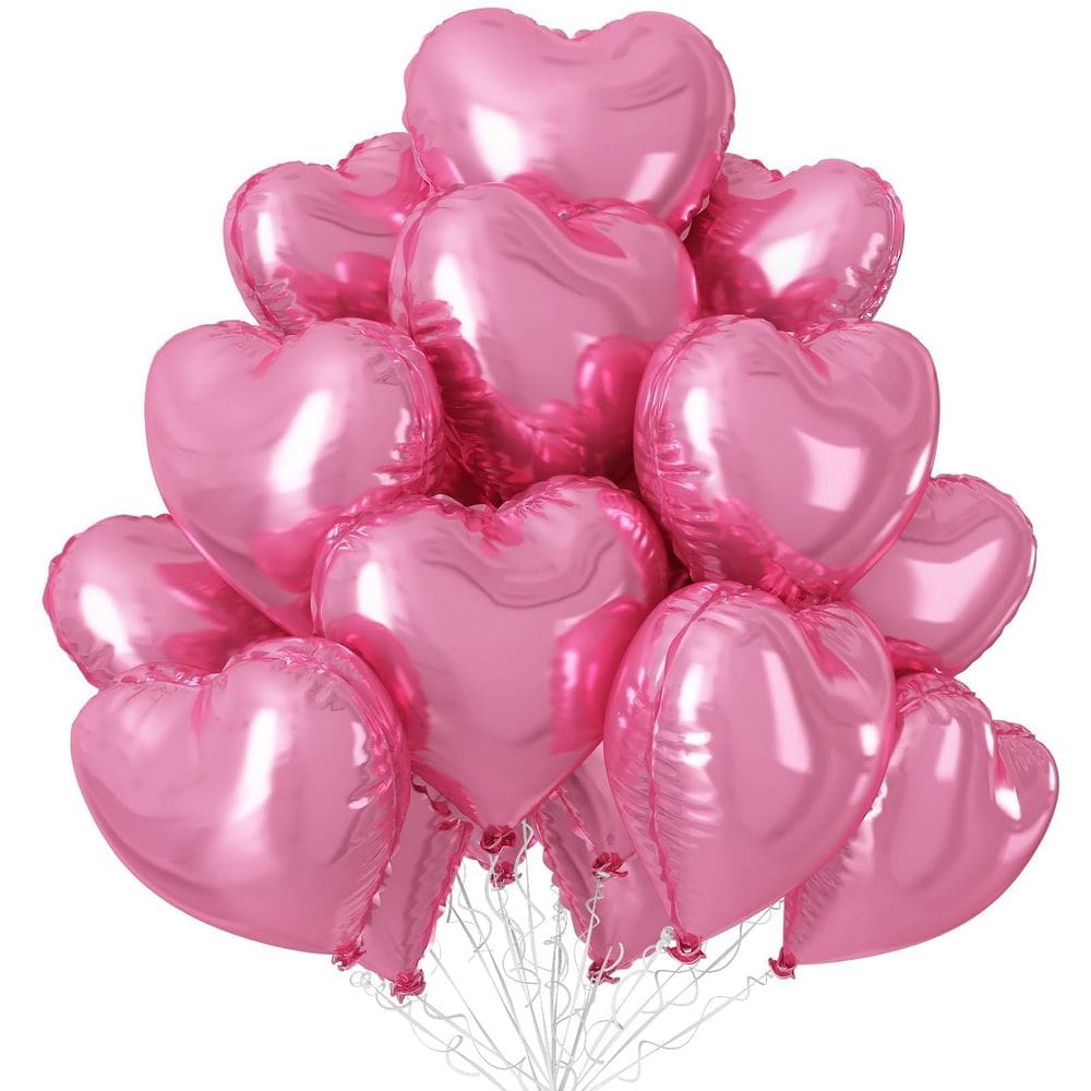 Balões em forma de coração Sowide Pink de 18 polegadas, 12 unidades para festa