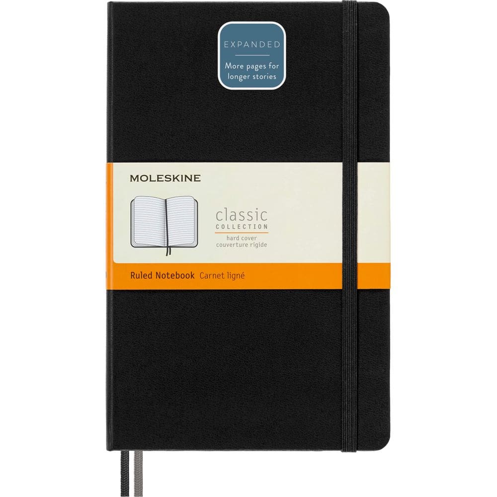 Caderno Moleskine Classic, capa dura expandida, grande, preto