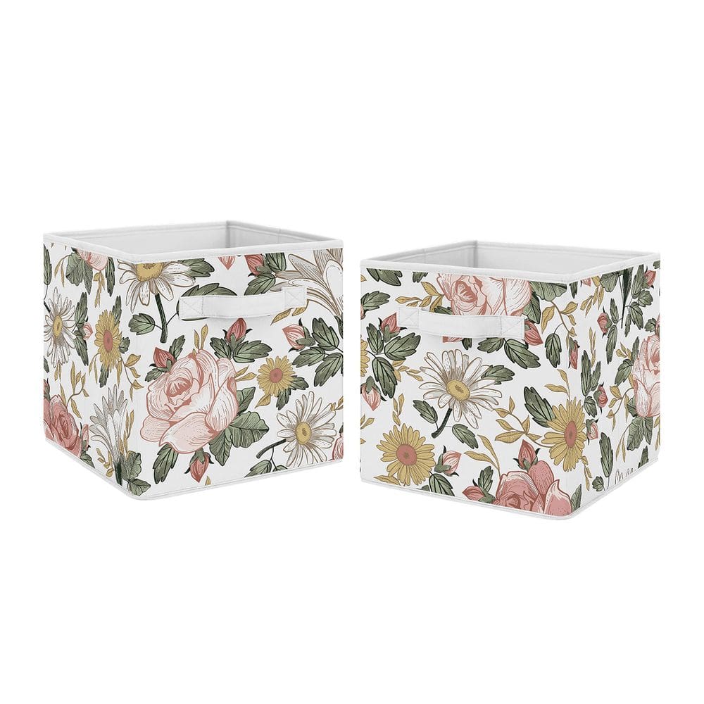 Caixas de cubos de armazenamento Sweet Jojo Designs Vintage Floral x2