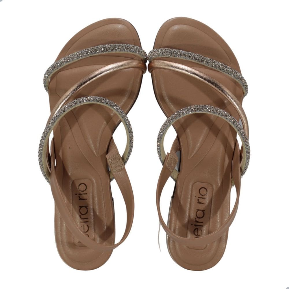 Sandália Feminina Beira Rio Napa Turim Ouro Rosado