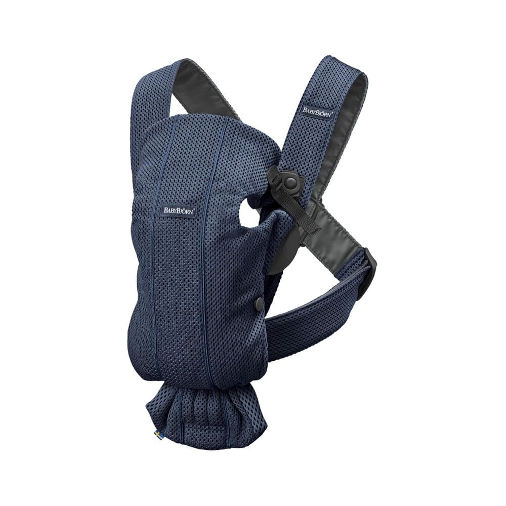 Portador de bebê BabyBjörn Mini 3D Mesh azul marinho