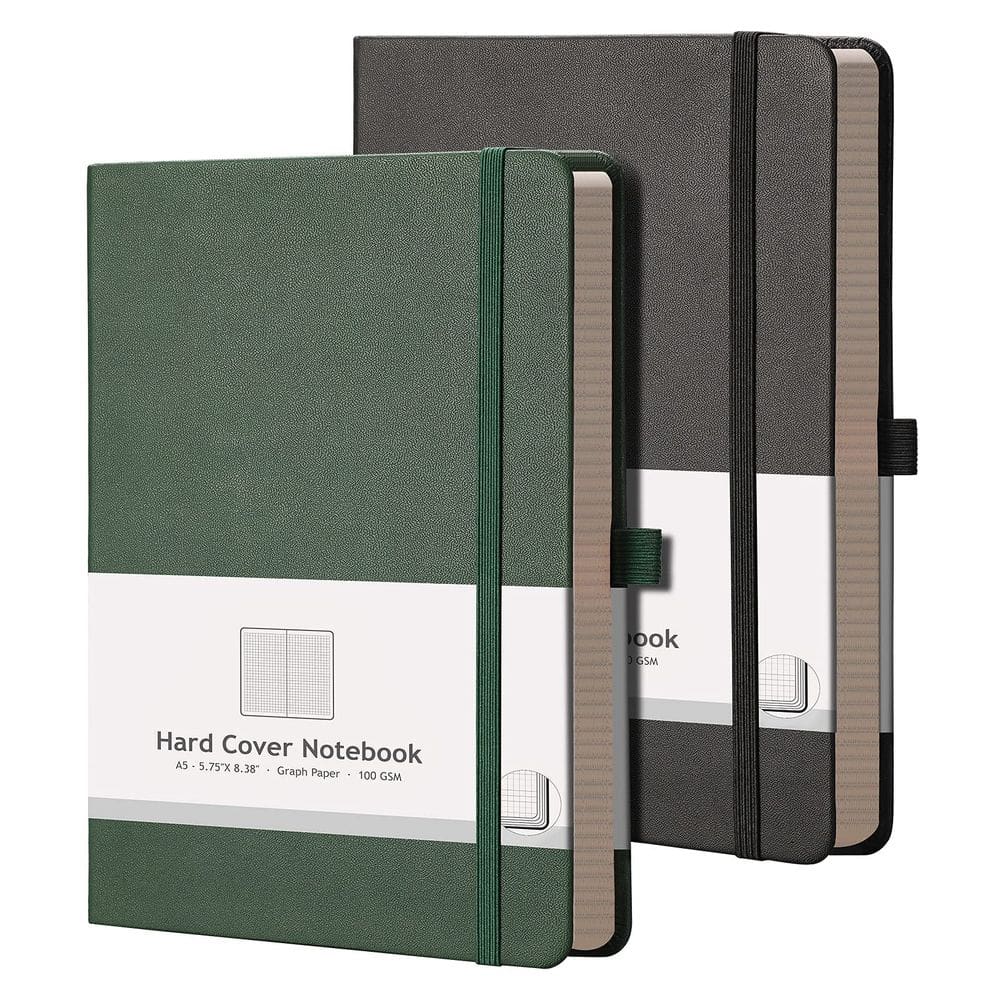 Caderno AHGXG, papel gráfico A5, capa dura, 384p, 120 g/m2, pacote com 2