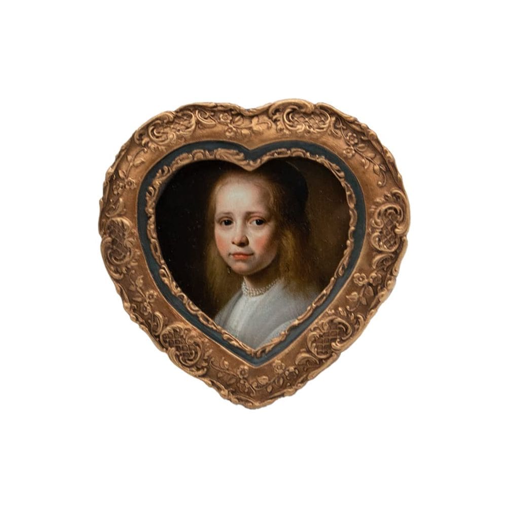 Porta-retratos SYLVIA`S SHOP Vintage Heart 3x3 Bronze Gold