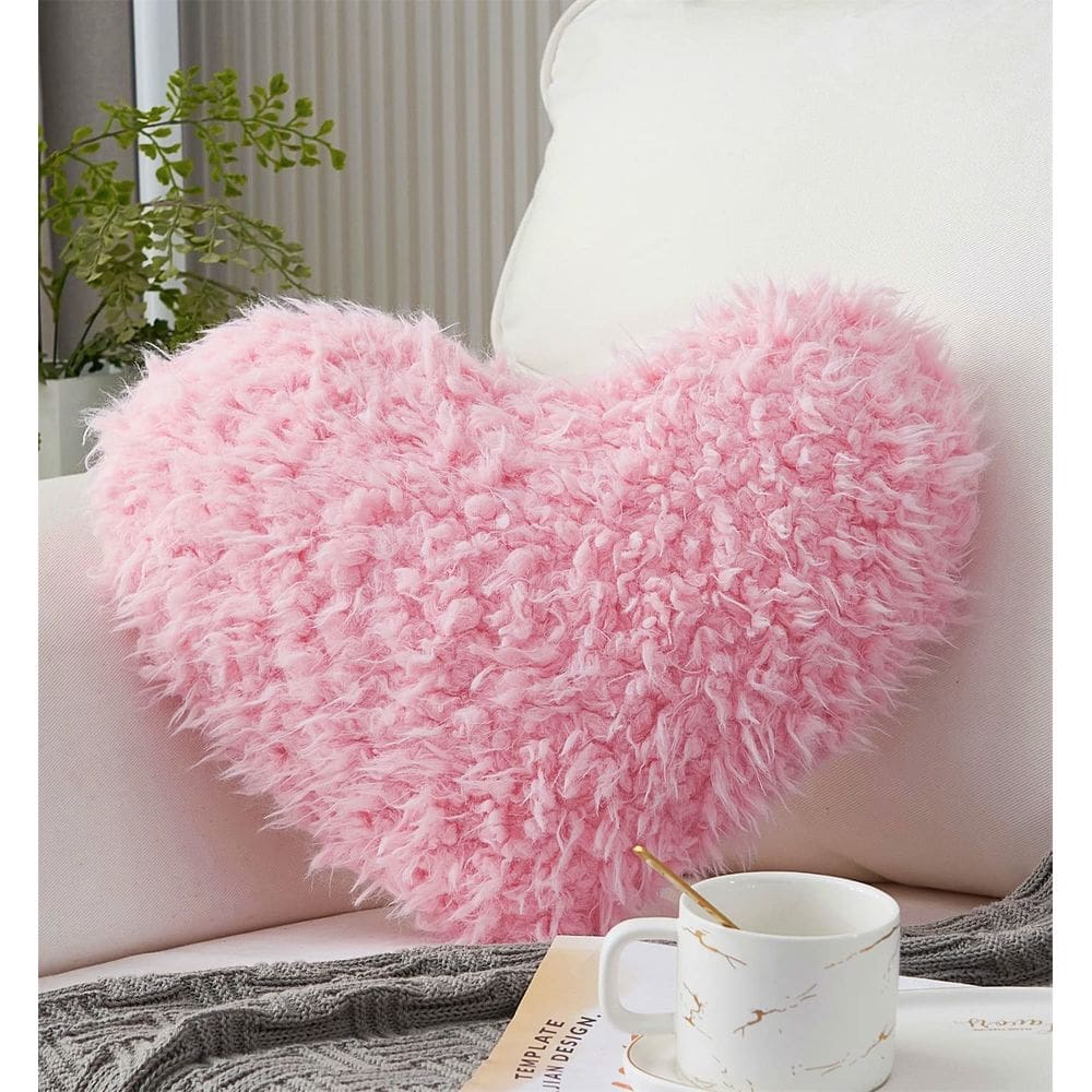Almofada MOOWOO Pink Girl Heart Shape 40x40cm com capa